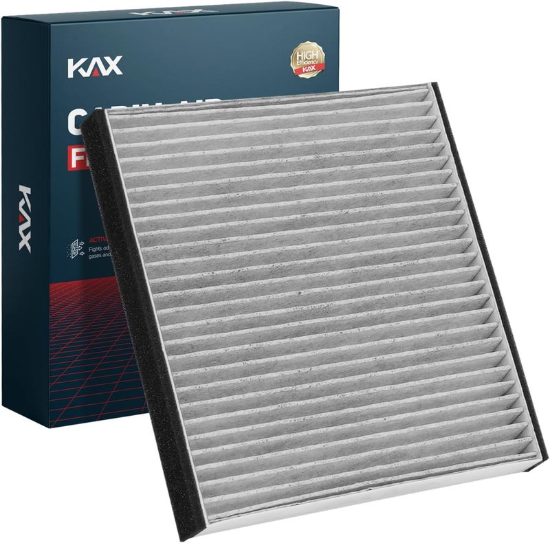 KAX فلتر هواء المقصورة، CF10132 بديل لكامري 2002-2006، سيينا 2004-2010، أفالون 2000-2004، سولارا، ES330، RX350، GX470، RX400H، مع فلتر هواء مقصورة للركاب مع كربون نشط - Image 1